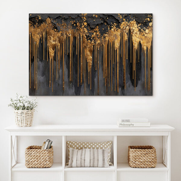 Dripping colors on a dark canvas