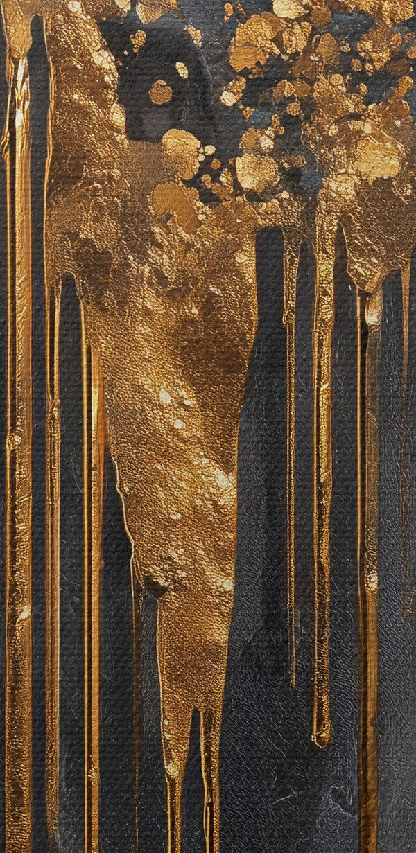 Dripping colors on a dark canvas