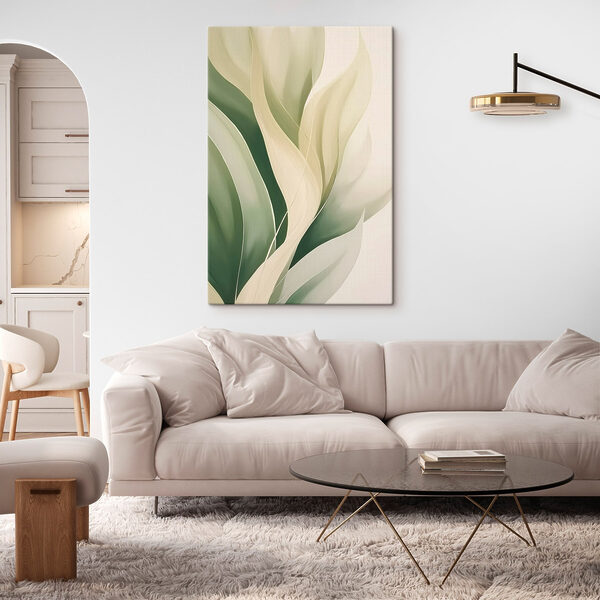 Tablouri Tablouri Valuri delicate de verde și crem (SKU: s45832)