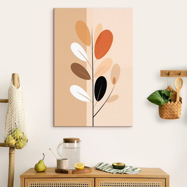 Brown white and black leafy plant