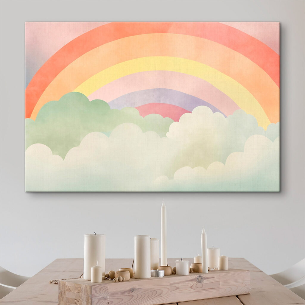 Rainbow and clouds in the sky Rainbow and clouds in the sky