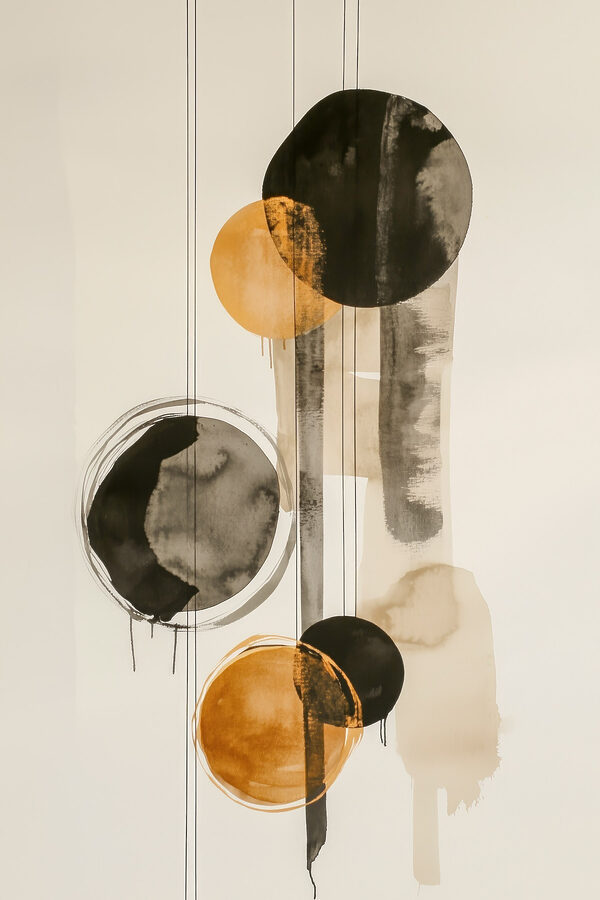 Painting of circles and lines