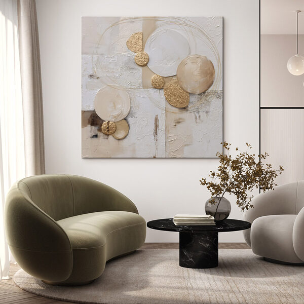 Tablouri Tablouri Forme abstracte în nuanțe calde de pământ (SKU: s45852)