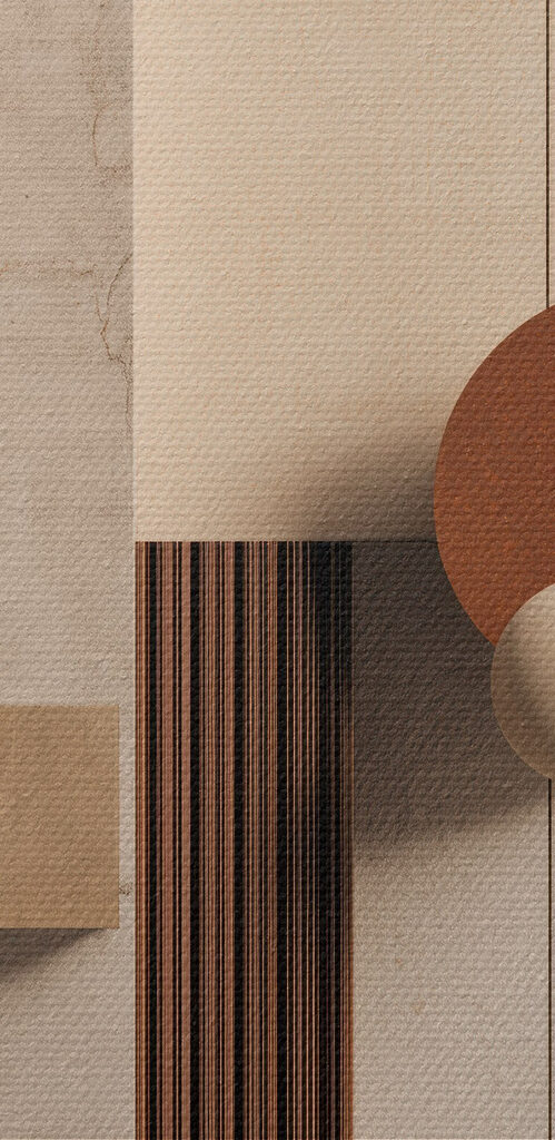 Wall art with different shapes and colors