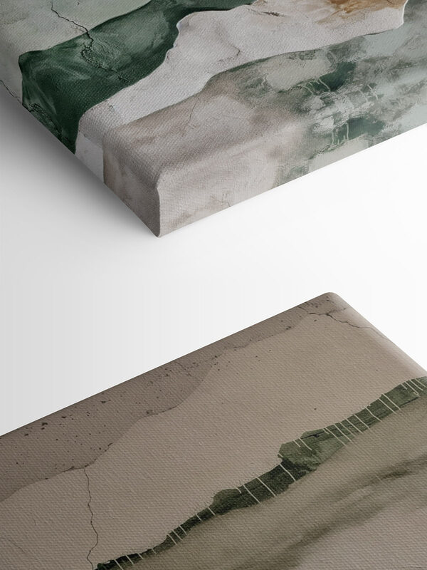 Wall with a painting of mountains