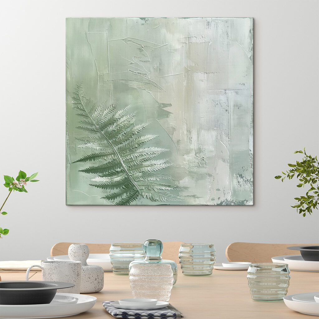 Fern leaf on a glass surface