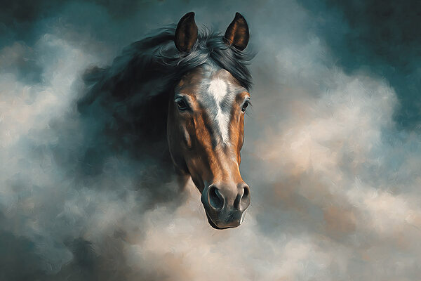Horse with a black mane Horse with a black mane
