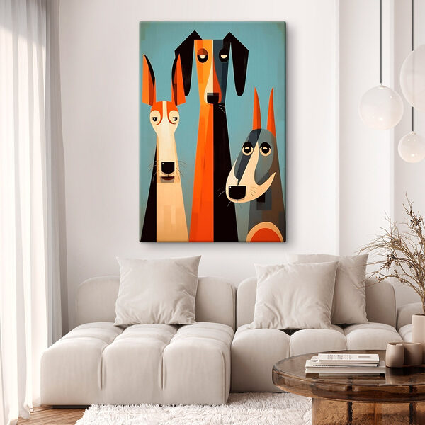 Tablouri Tablouri Grup de câini de diferite culori (SKU: s46236)