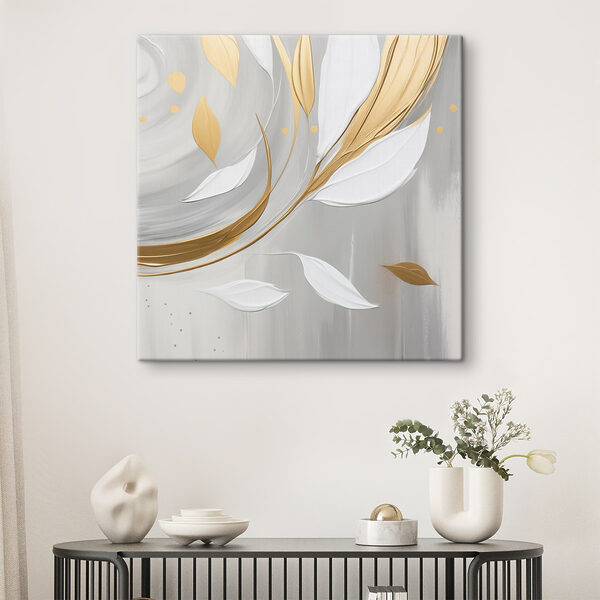 Tablouri Tablouri Pictură cu frunze și spirale (SKU: s46256)