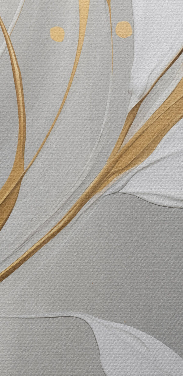 Painting of leaves and swirls