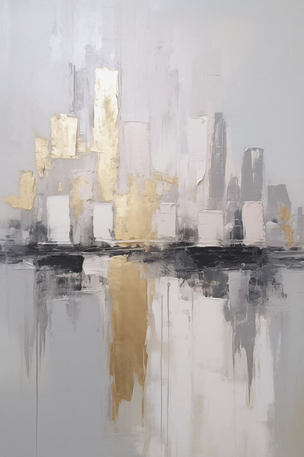 Painting of a city skyline