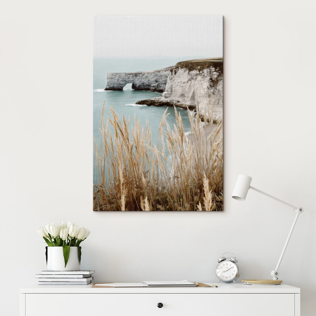Tall grass next to a body of water