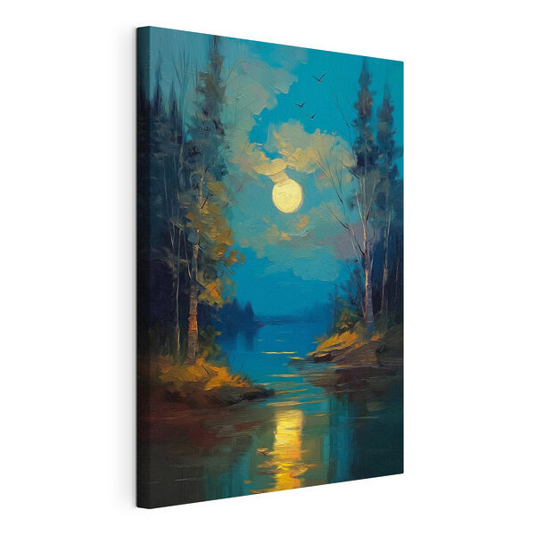 Tablouri Luna deasupra unui râu (SKU: s46164) Tablouri Tablouri Luna deasupra unui râu (SKU: s46164)