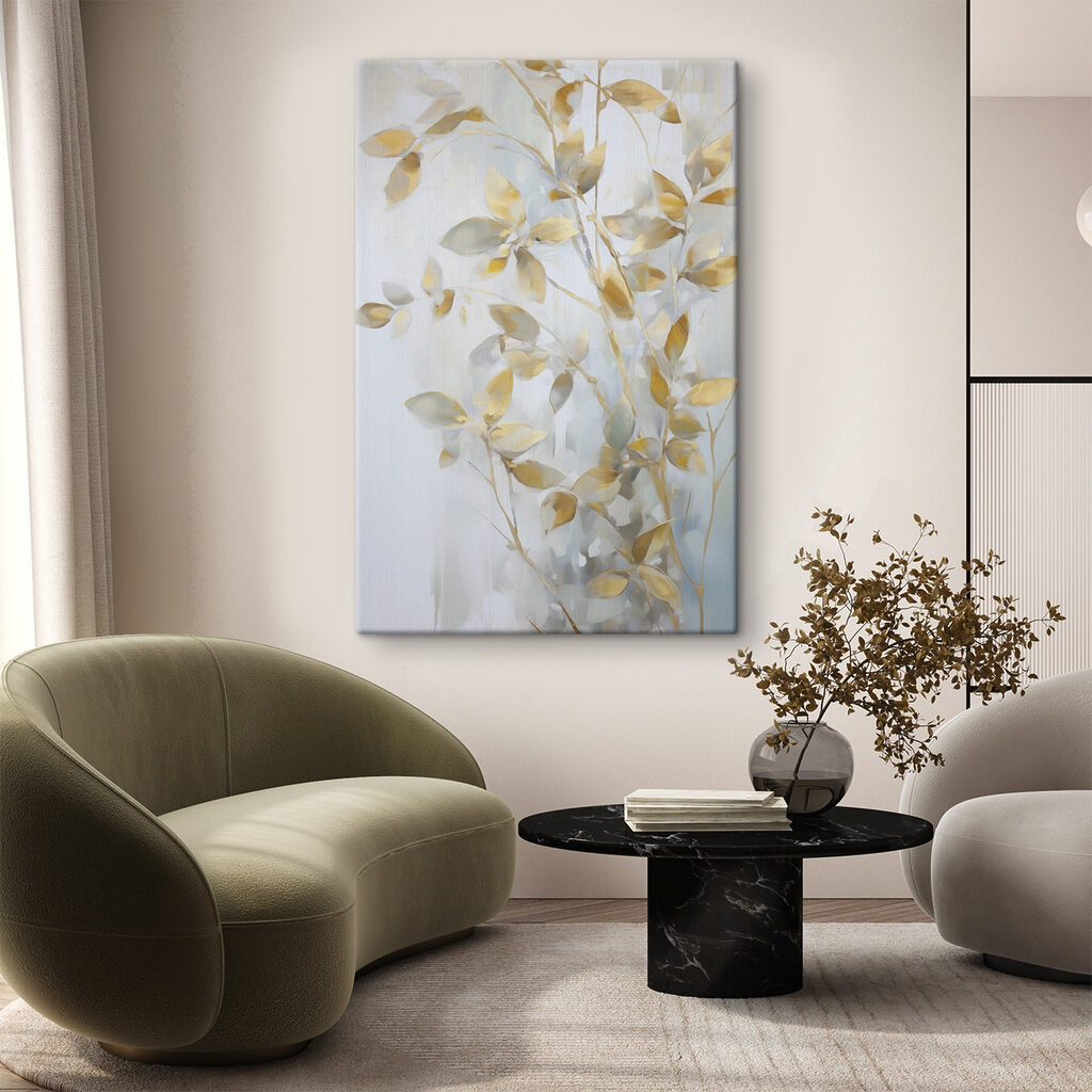 Painting of a branch with leaves