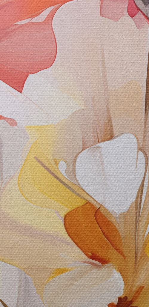 Painting of flowers on a white background