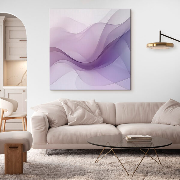 Tablouri Tablouri Linii ondulate violet și albe (SKU: s46406)