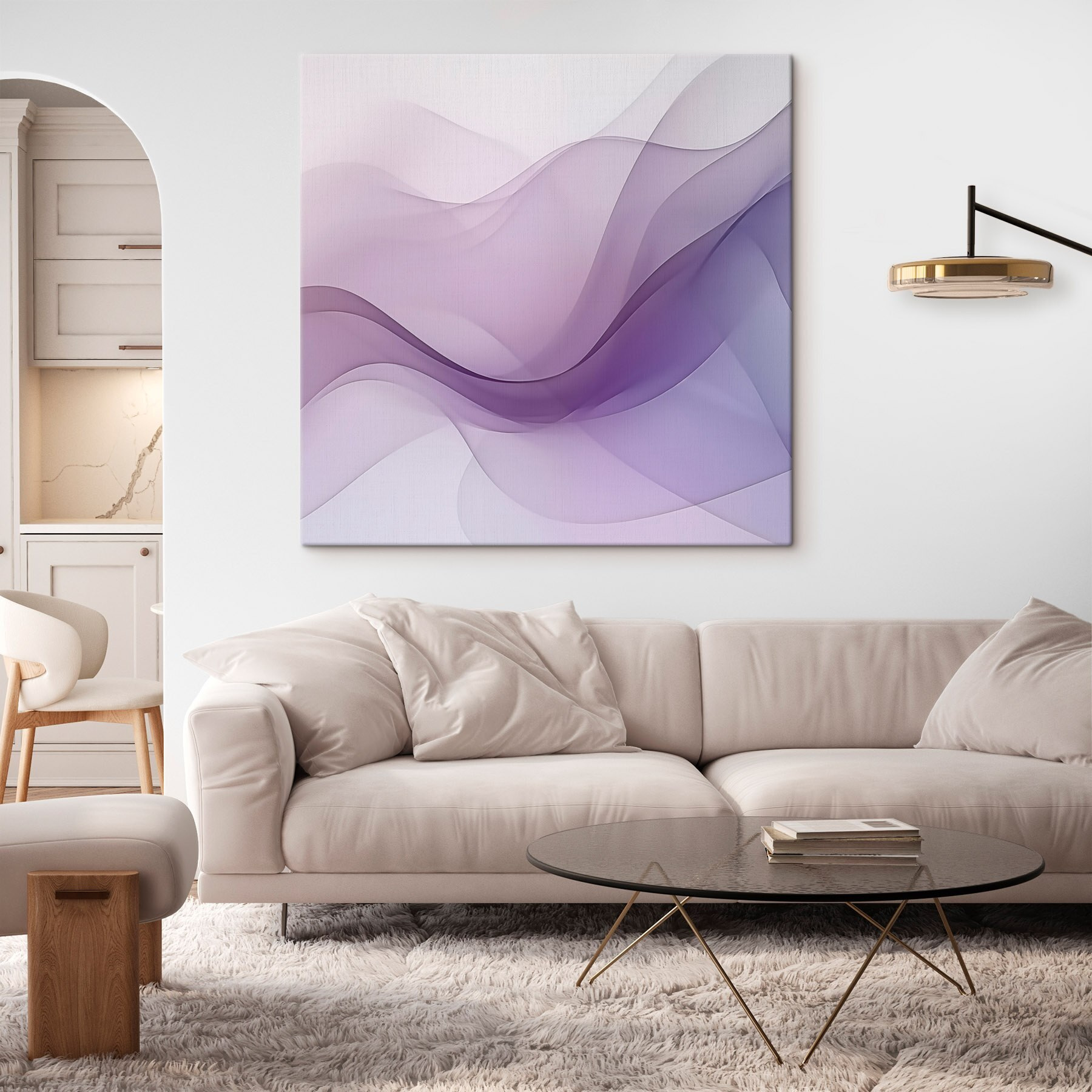 Purple and white wavy lines
