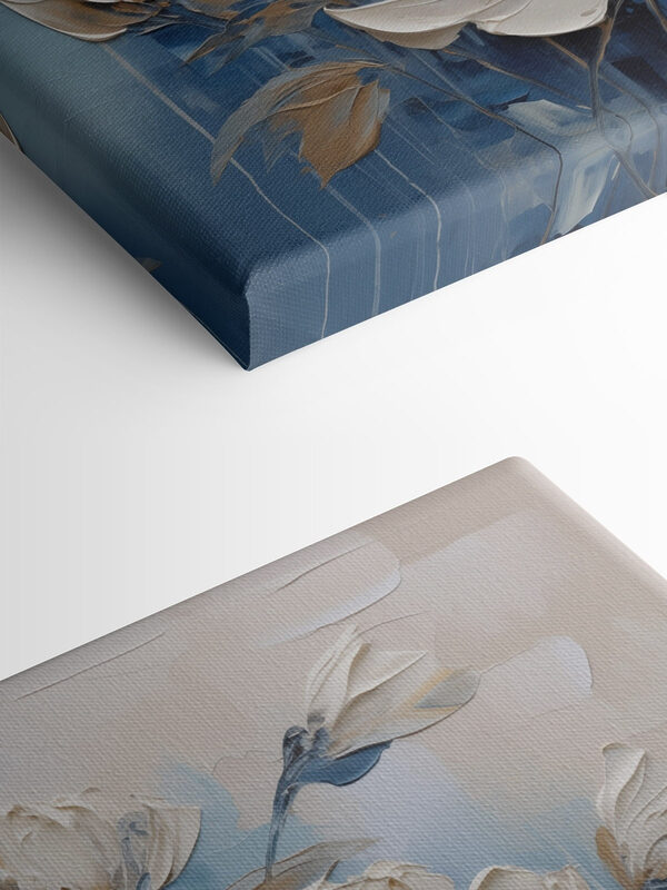 Painting of flowers on a blue background Painting of flowers on a blue background