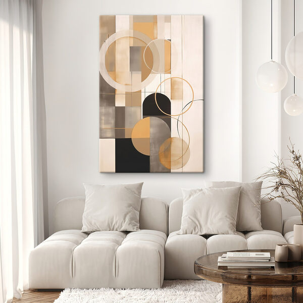 Painting of circles and squares