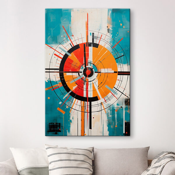 Colorful circle with lines and dots