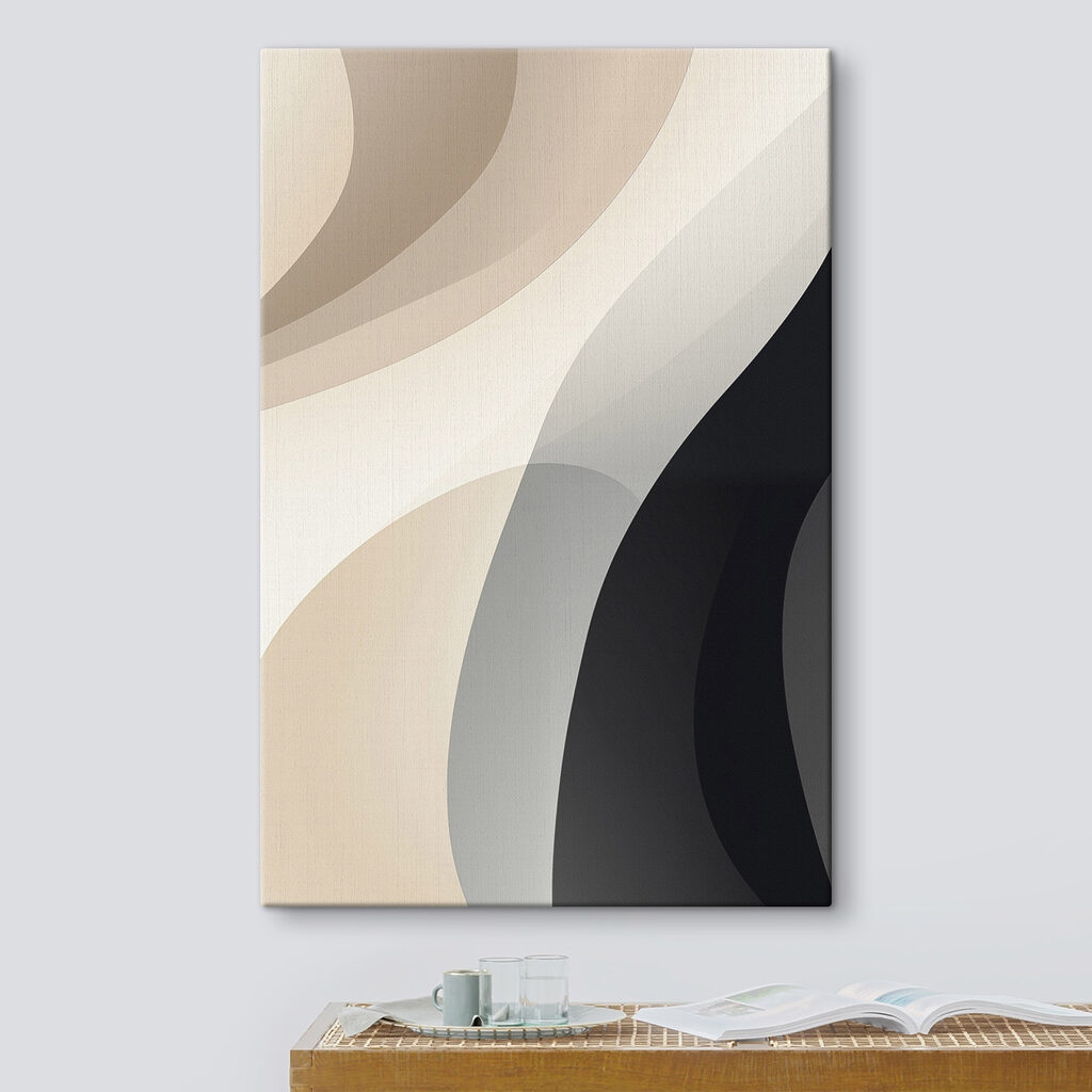Abstract curves in soft muted tones