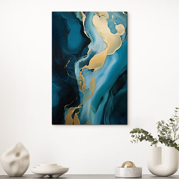 Fluid swirls of vibrant blue hues