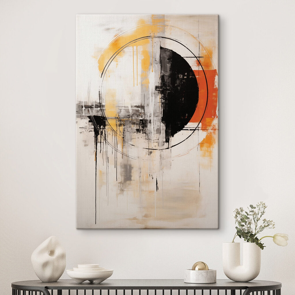 Painting of a circle and a black circle Painting of a circle and a black circle