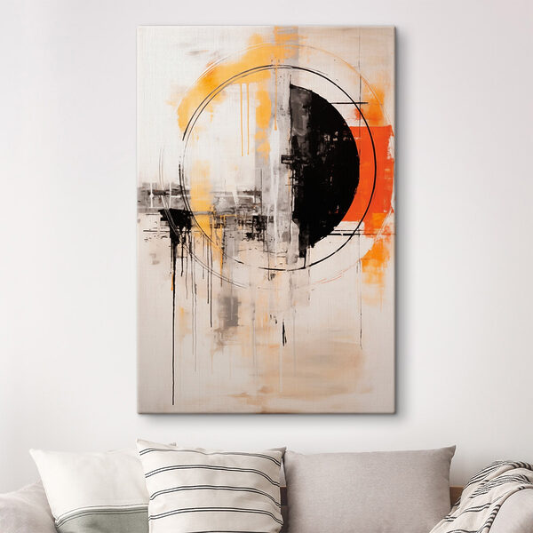 Painting of a circle and a black circle Painting of a circle and a black circle