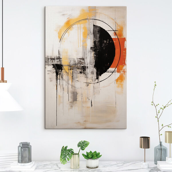 Painting of a circle and a black circle Painting of a circle and a black circle
