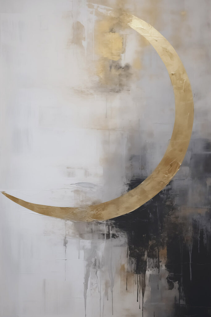 Painting of a crescent moon Painting of a crescent moon