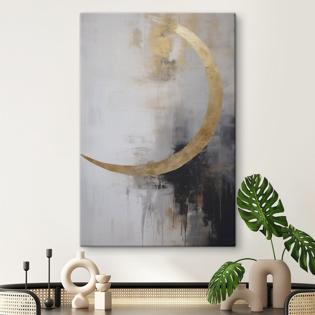Painting of a crescent moon Painting of a crescent moon