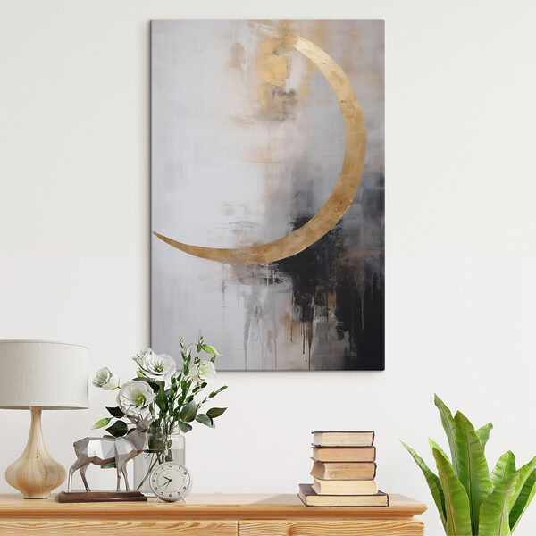 Painting of a crescent moon Painting of a crescent moon