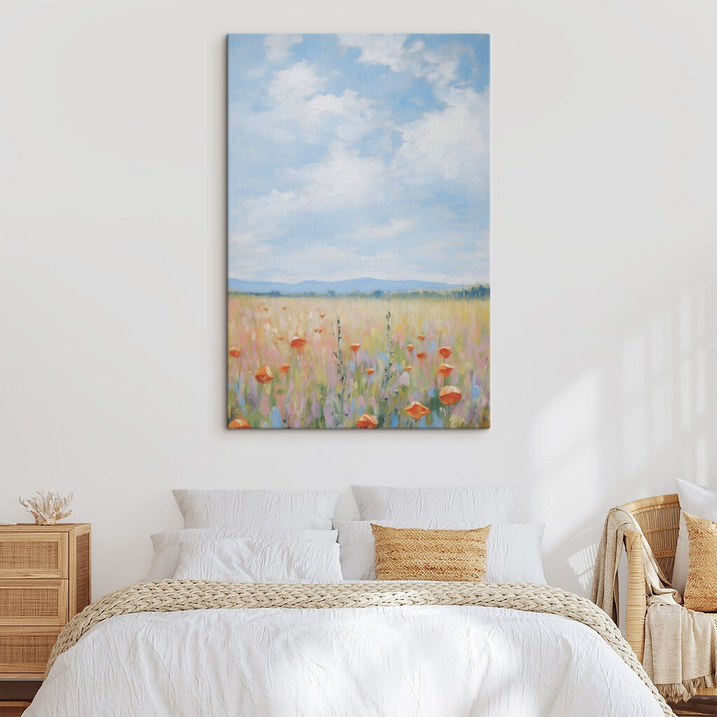 Field of flowers and grass