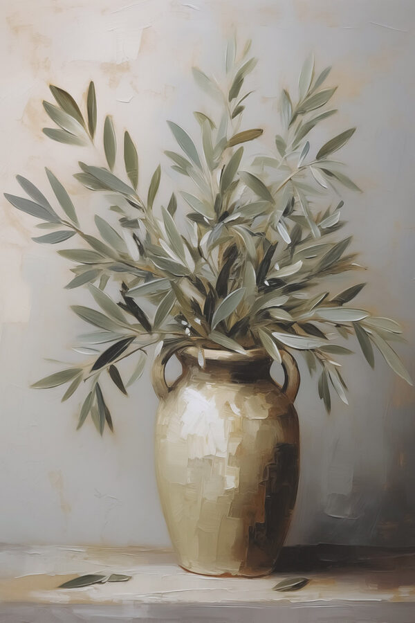 Painting of a plant in a vase