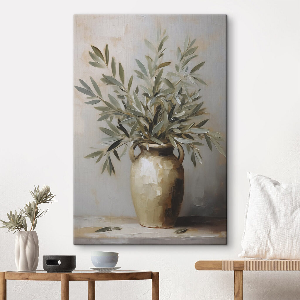Painting of a plant in a vase
