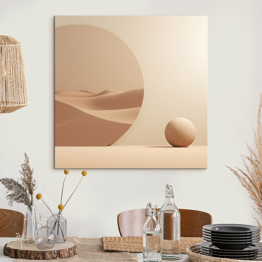 Round object next to a mirror