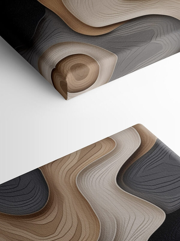 Flowing shapes in warm, neutral tones