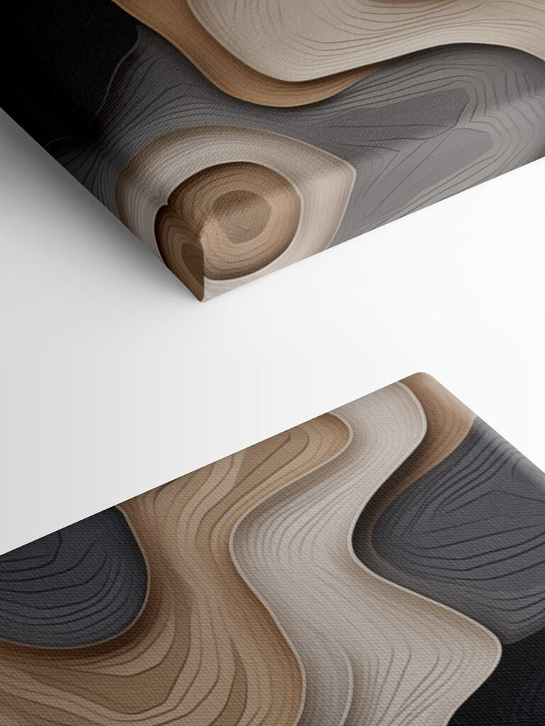 Flowing shapes in warm, neutral tones