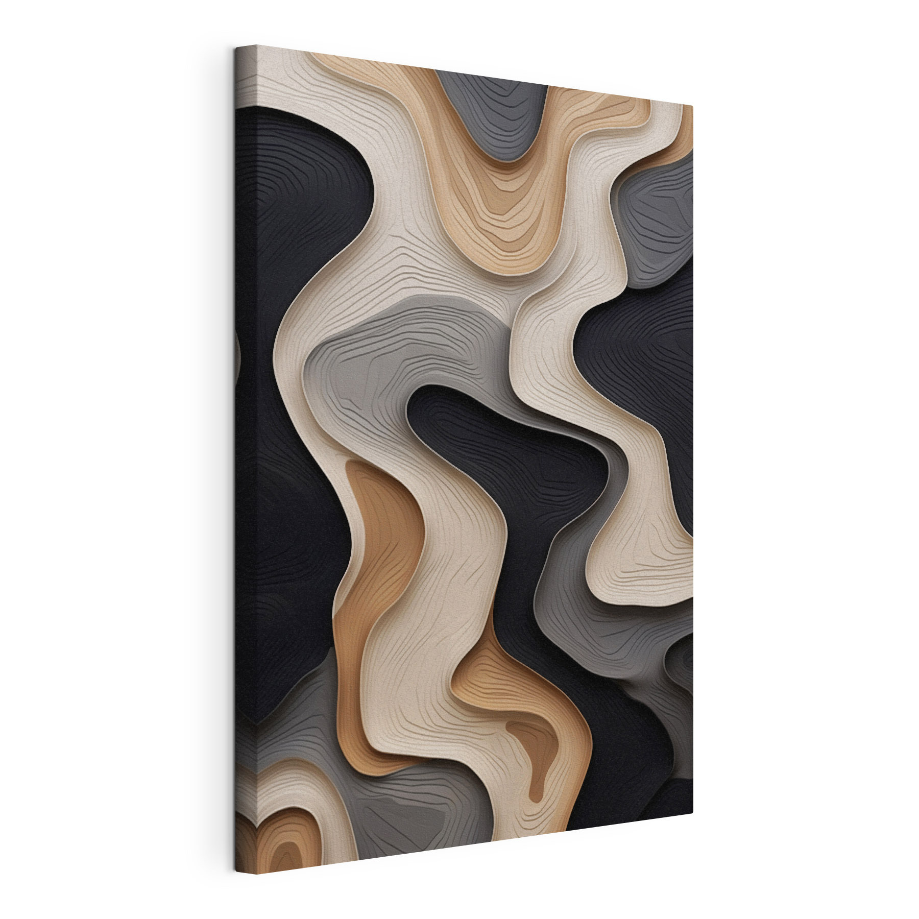 Flowing shapes in warm, neutral tones