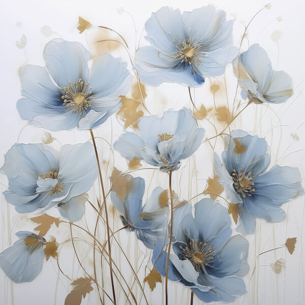 Painting of flowers on a white background