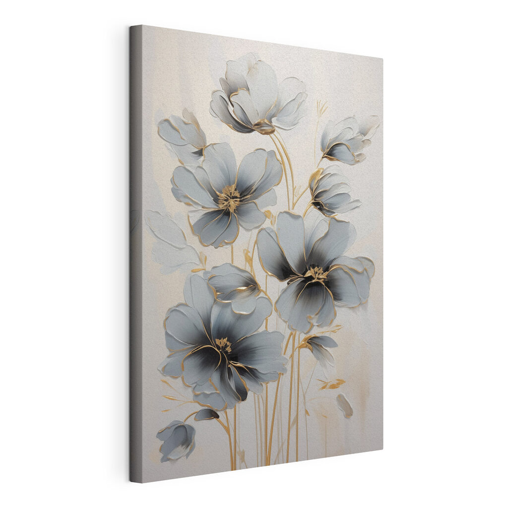 Painting of flowers on a white surface