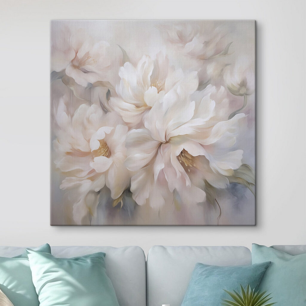 Painting of flowers on a white background Painting of flowers on a white background