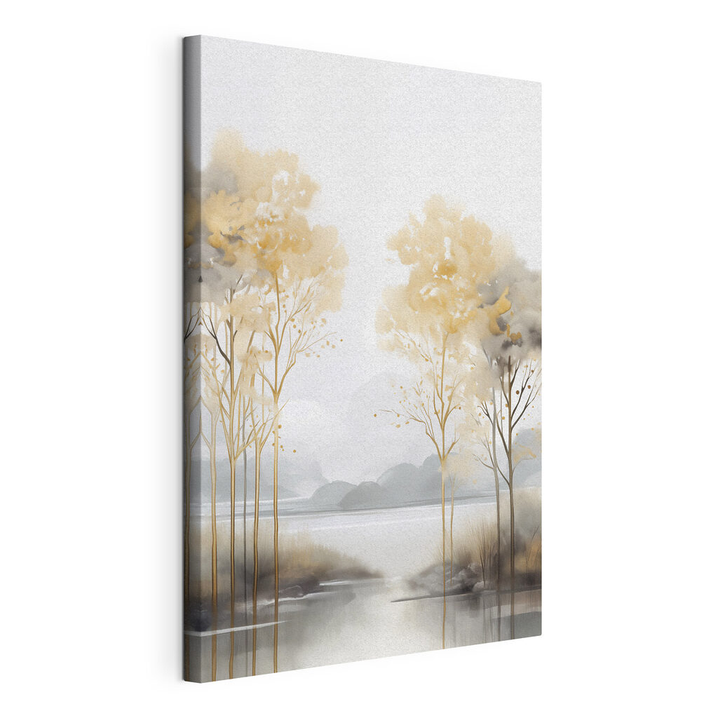 Painting of trees and water Painting of trees and water