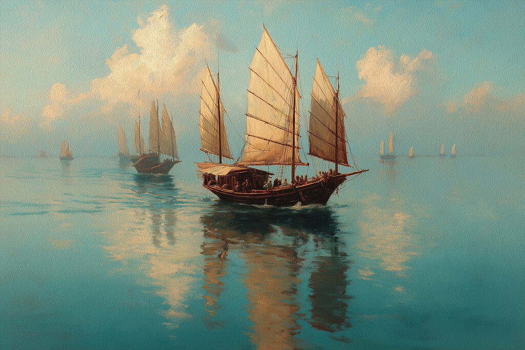 Group of sailboats on water Group of sailboats on water