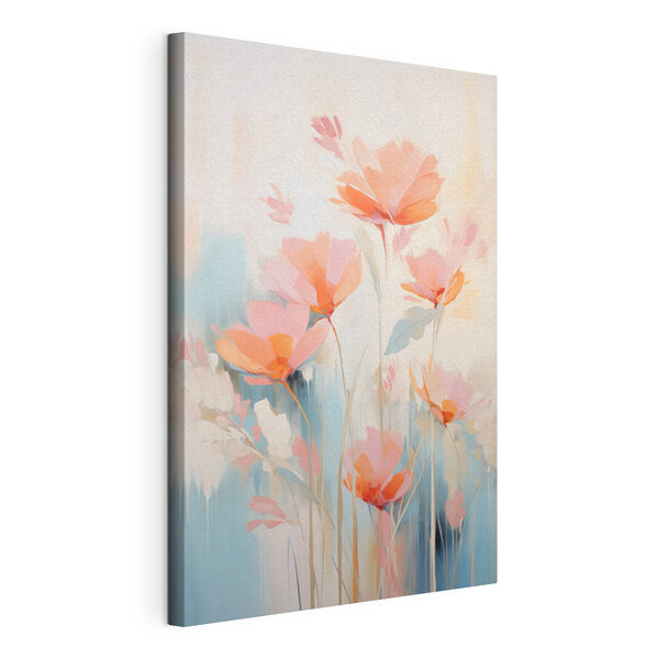 Tablouri Tablouri Tablou cu flori pe fundal albastru (SKU: s46930)