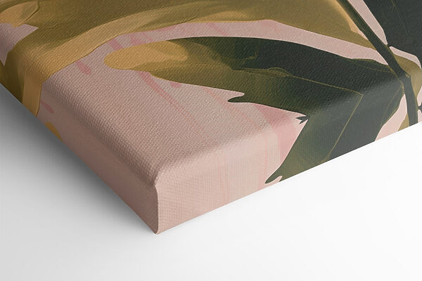 Soft pink bloom with lush leaves
