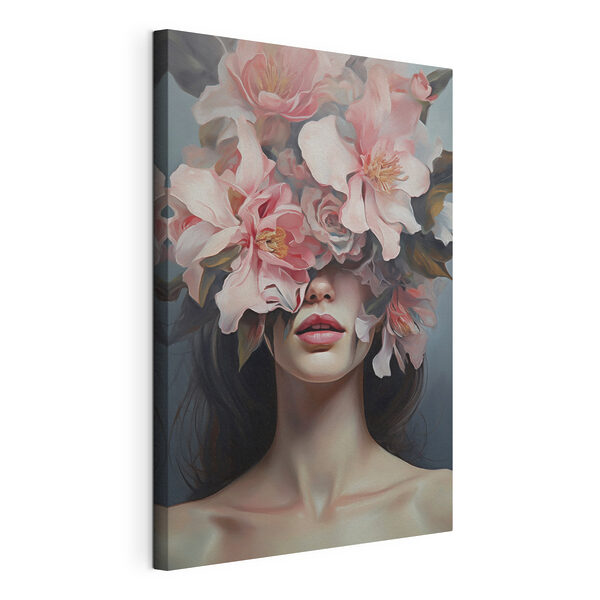 Tablouri Femeie cu flori pe față (SKU: s47489) Tablouri Tablouri Femeie cu flori pe față (SKU: s47489)