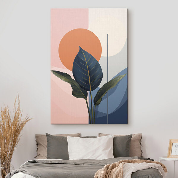 Tablouri Tablouri Frunză pe un fundal colorat (SKU: s47425)