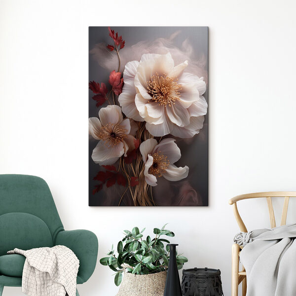 Tablouri Tablouri - Motive florale elegante în nuanțe delicate (SKU: s47434)