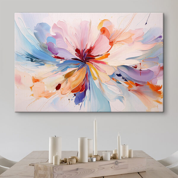 Tablouri Tablouri Floare colorată cu volute (SKU: s47403)